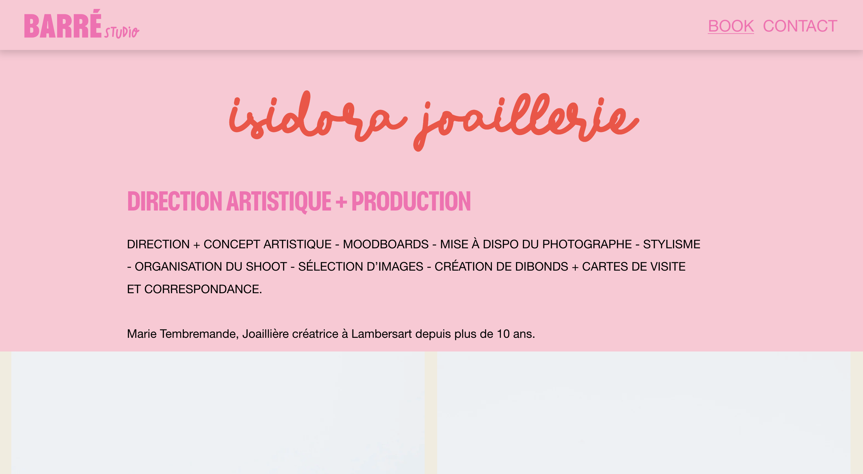 Page Projet originale de Barré Studio