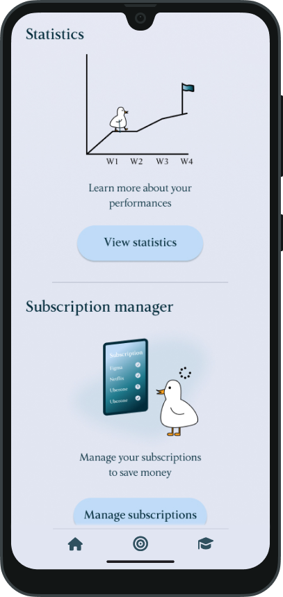 Péculéo homepage with savings dashboard — bottom